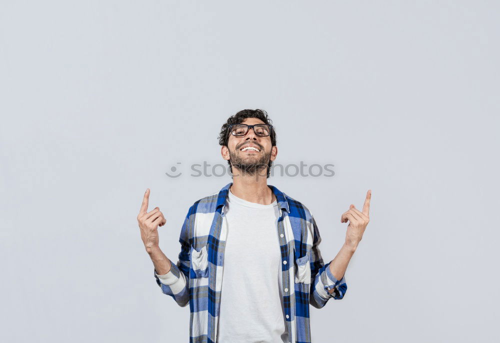 Similar – Image, Stock Photo Funny portrait of a man touching his mustache.