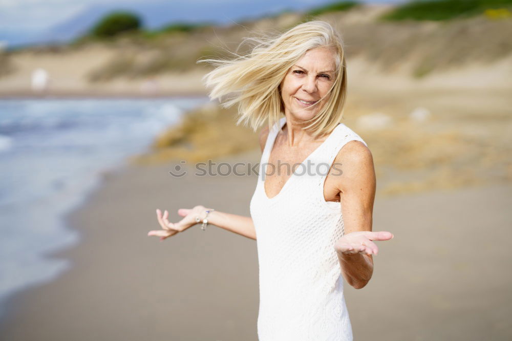 Similar – Image, Stock Photo woman enjoying nature on the mount