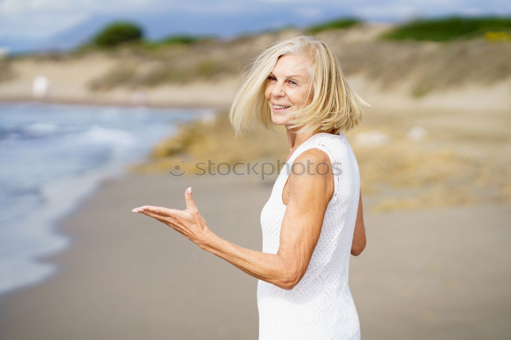 Image, Stock Photo woman enjoying nature on the mount