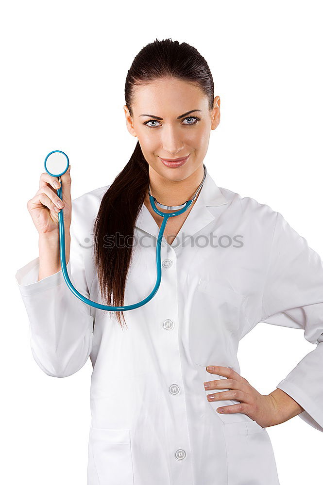 Similar – Female doctor with stethoscope and lab coat