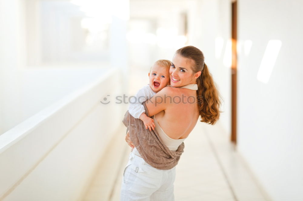 Similar – Image, Stock Photo Mother and toddler son wrapping christmas gifts together