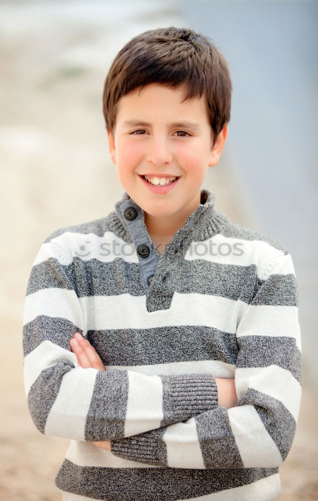 Similar – Image, Stock Photo Portrait of a little boy on a breakwater