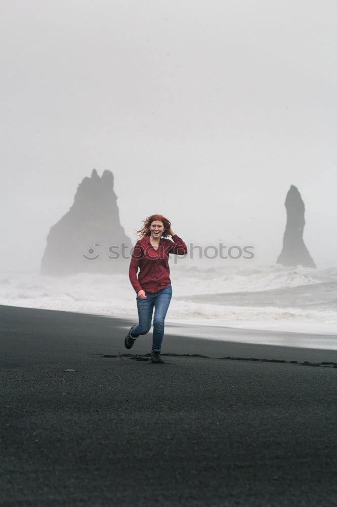Similar – Image, Stock Photo Bearded traveler looking away near sea