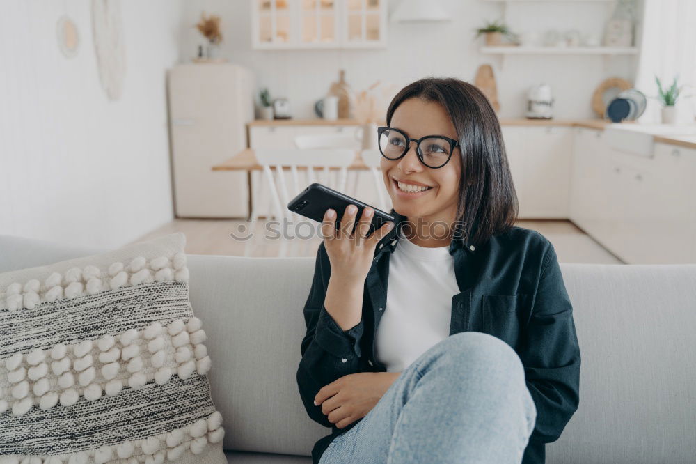 Similar – Image, Stock Photo beautiful black woman on bed with laptop and cup of coffee