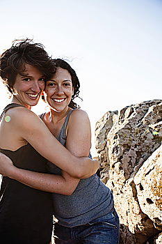 Similar – Women posing in sandy hills