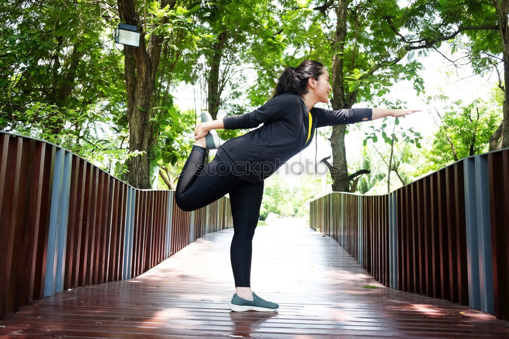 Similar – Image, Stock Photo Black woman, afro hairstyle, doing yoga in warrior figure