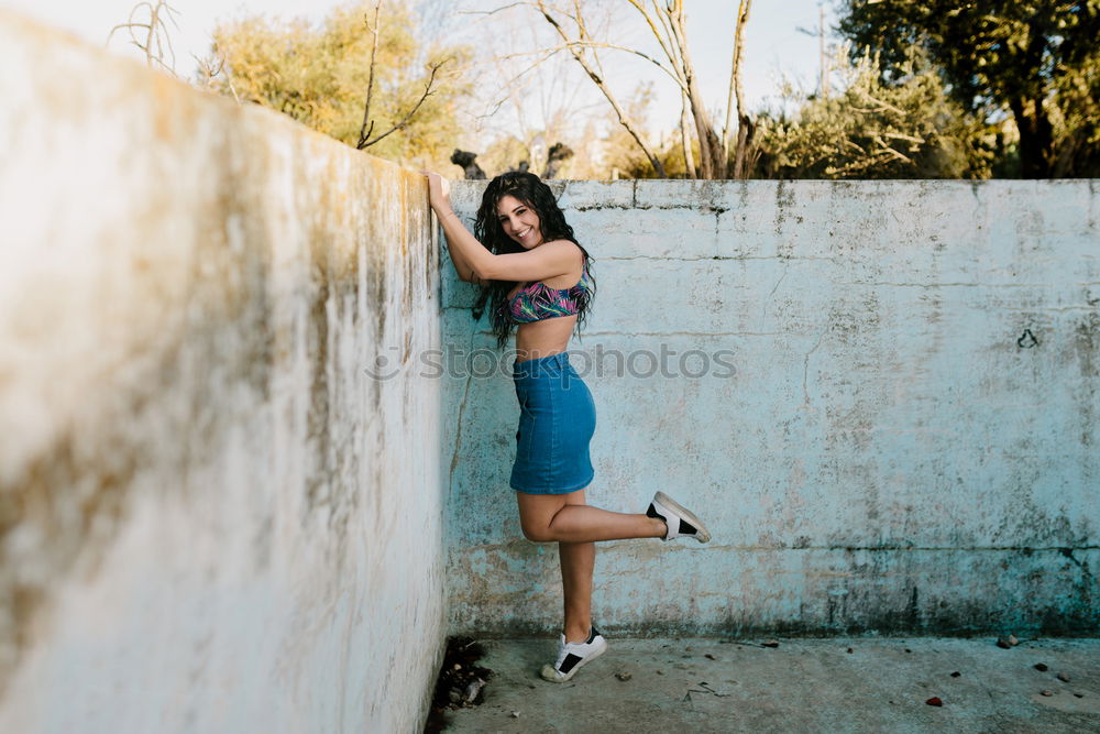 Similar – Pin-up girl. American style, wearing jeans and t-shirt