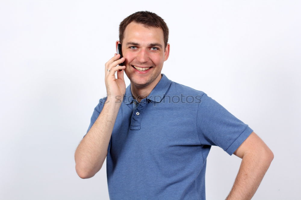 Similar – Image, Stock Photo Man with mustache talking on the phone.