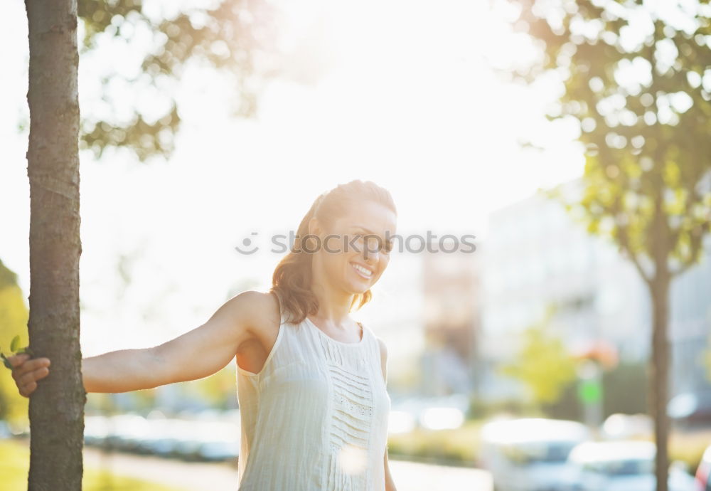 Similar – Beautiful women smiling and having fun and running.