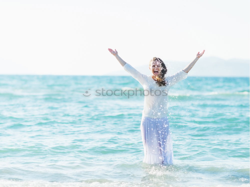 Similar – Image, Stock Photo Woman with closed eyes in water