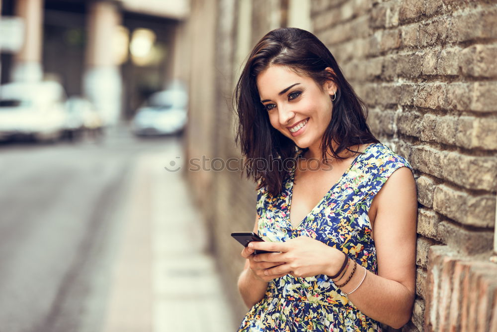 Similar – Image, Stock Photo African woman walking on the street looking at her smart phone