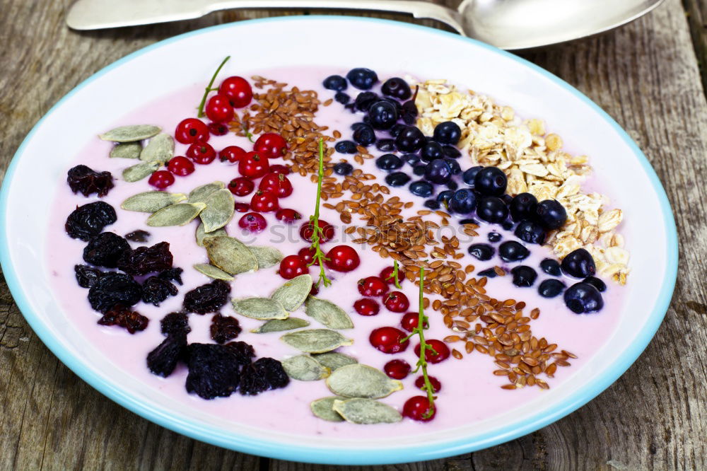 Similar – Image, Stock Photo Smoothiebowl on red fruits