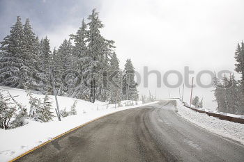 Similar – Image, Stock Photo Aerial landscape with meandering snowy winter mountain road with a moving truck