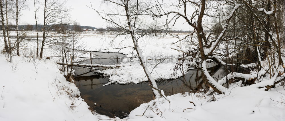 Similar – Image, Stock Photo Winter landscape on Havel River (Germany). Havelland