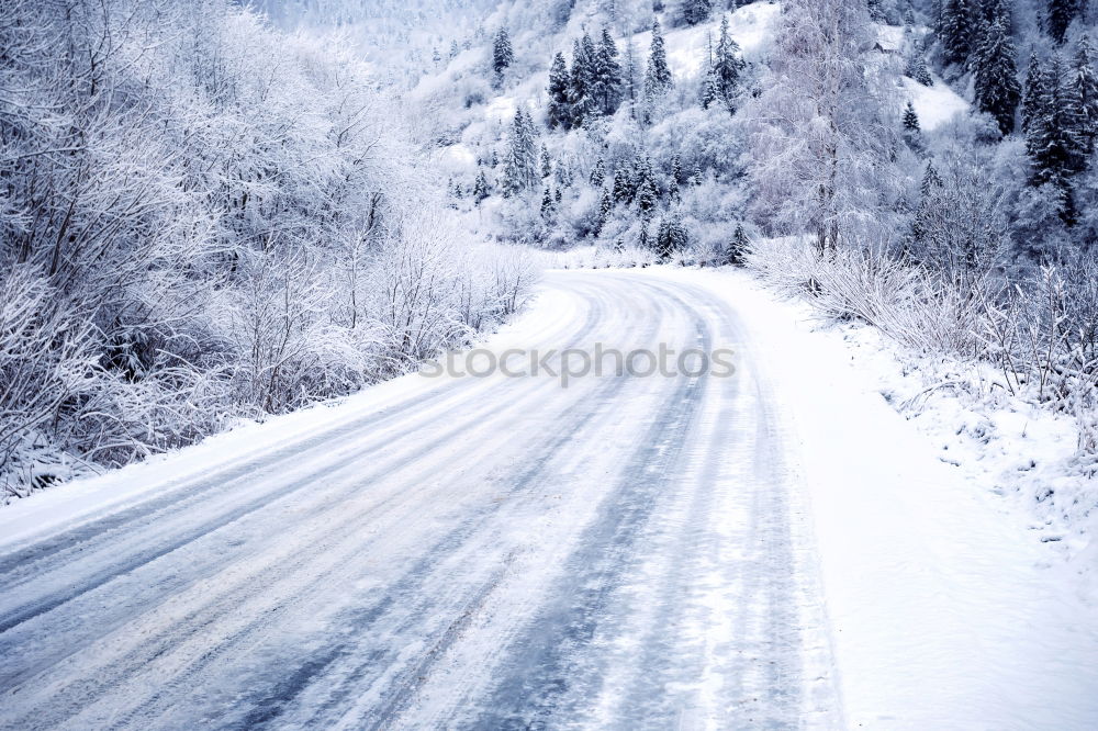 Similar – Image, Stock Photo Road in forest in snow