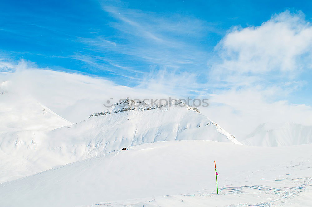 Similar – Image, Stock Photo Ski tips on a glacier in background the Matterhorn