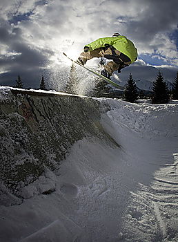 Similar – Image, Stock Photo A mess! Winter Snowboard