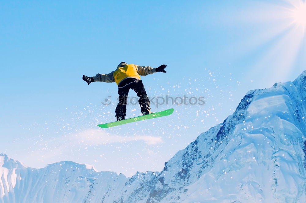 Similar – Image, Stock Photo Ice climbing: mountaineer on a mixed route of snow and rock