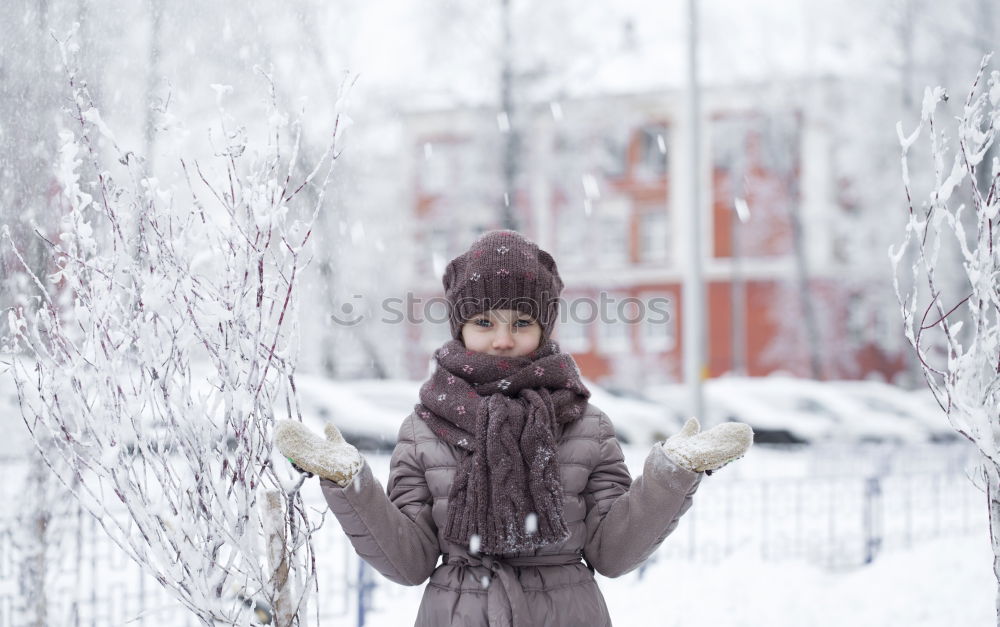 Similar – rotkappe packt aus Winter