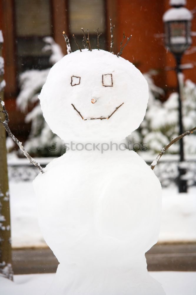 Similar – Image, Stock Photo Snowman in the yard Joy