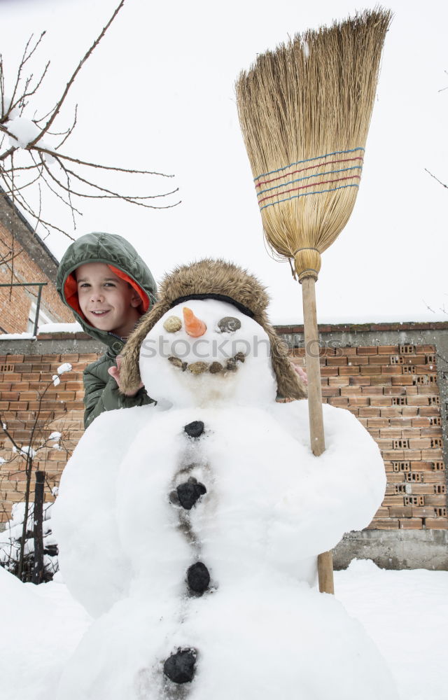 Similar – Image, Stock Photo Snowman in the yard Joy
