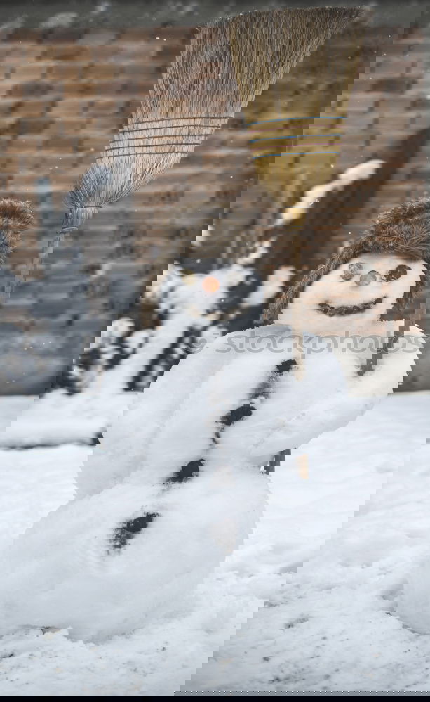 Image, Stock Photo Snowman in the yard Joy