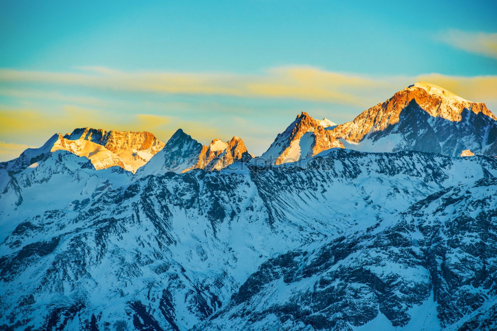 Similar – Image, Stock Photo Sunset in mountains