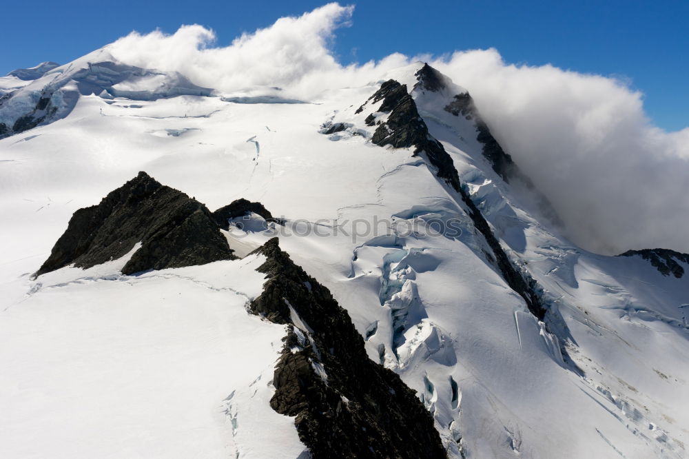 Similar – Beautiful snow covered mountain peak in the Cordillera Blanca range of Huascaran National Park, Peru