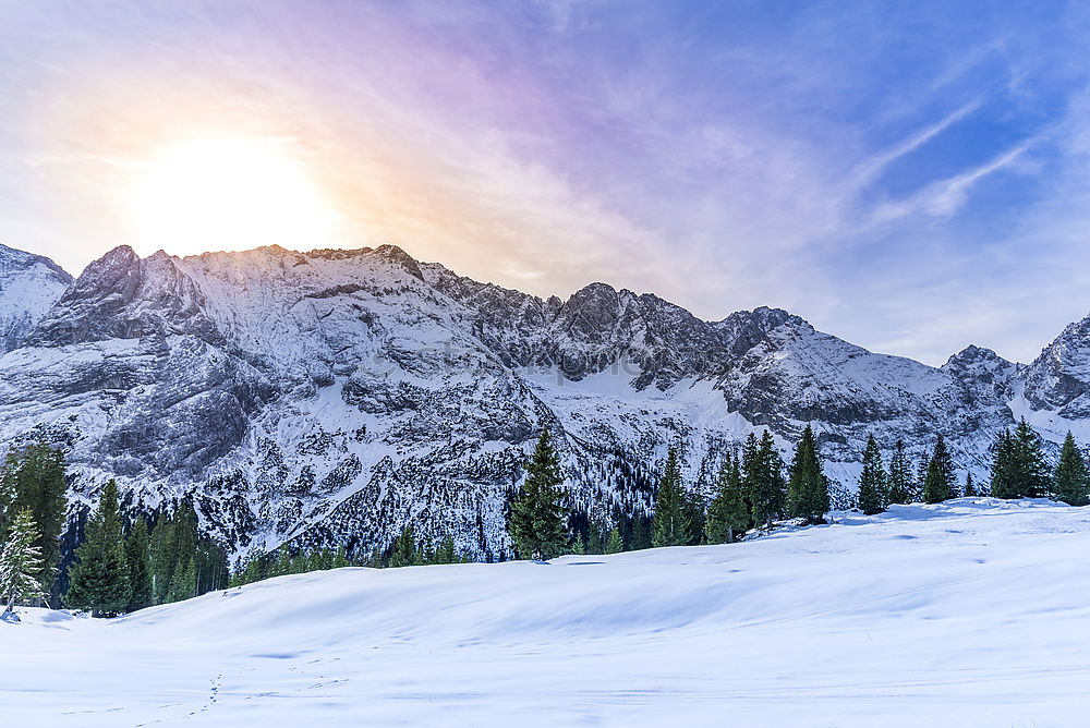 Similar – Image, Stock Photo Sunny winter day in the Alps mountains