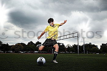 Similar – Disabled man athlete ready for training with leg prosthesis.