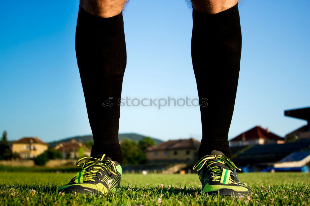 Soccer player posing