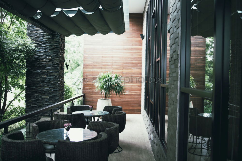 Balcony with green plants