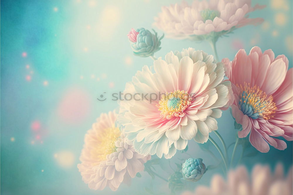 Similar – Flower bundles on turquoise blue Shabby Chic background