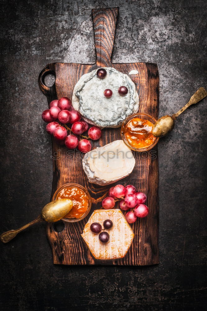 Image, Stock Photo Camembert cheese and berries