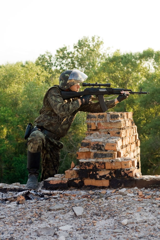 Similar – Image, Stock Photo The Gun Men Soldier