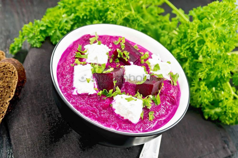 Similar – Beet hummus in a bowl on wood