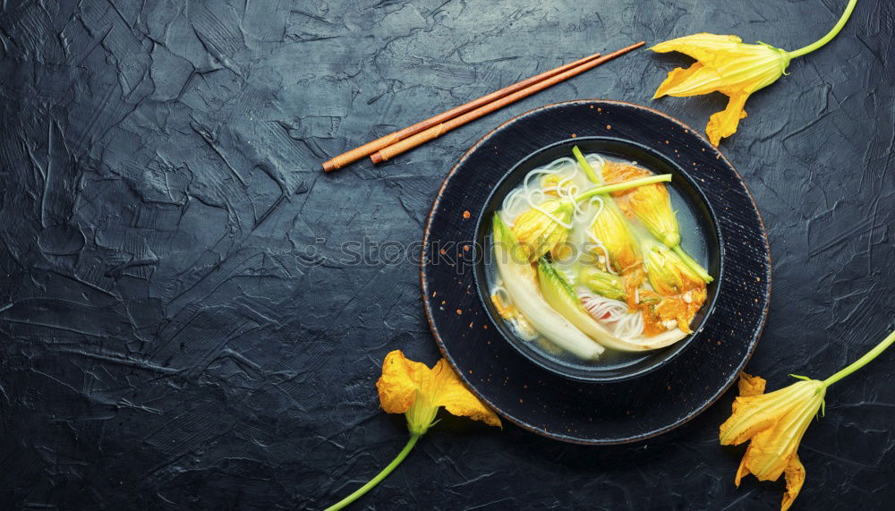 Similar – Image, Stock Photo Ramen with noodles, egg and scallion