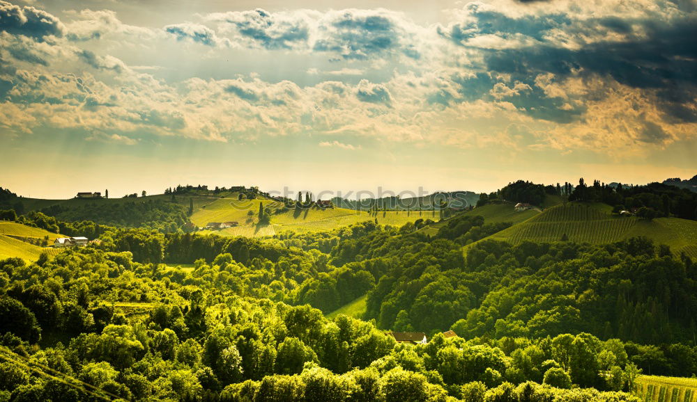 Similar – Image, Stock Photo Beautiful fields, hills of Tuscany, Italy