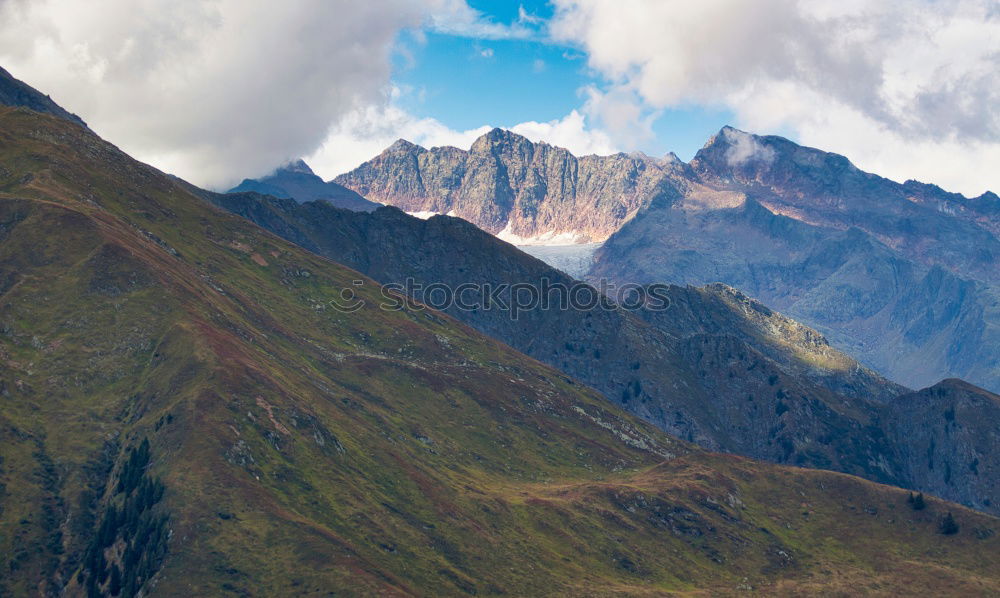 Similar – Image, Stock Photo Mountain panorama in South Tyrol | E5 Alpine crossing