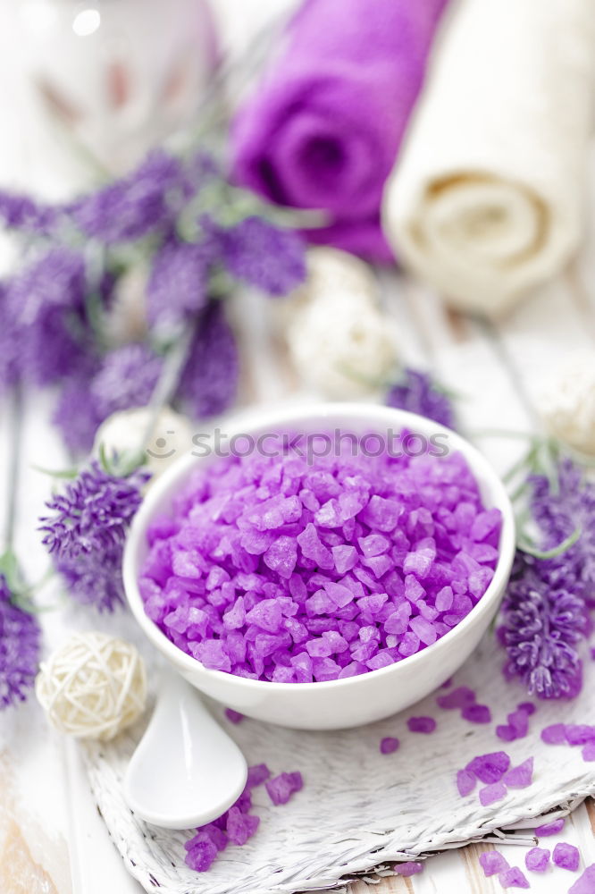 Similar – Image, Stock Photo Wellness set with bath salt and lavender