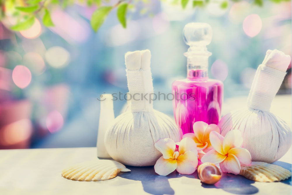 Similar – Image, Stock Photo Tropical Frangipani Flowers with Massage Herbal Stamps