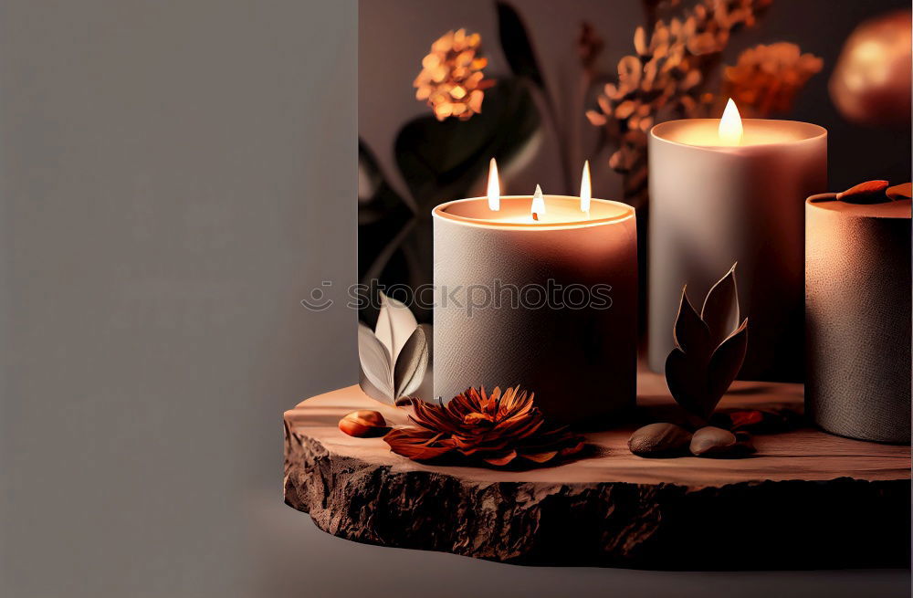 Image, Stock Photo White Christmas candles