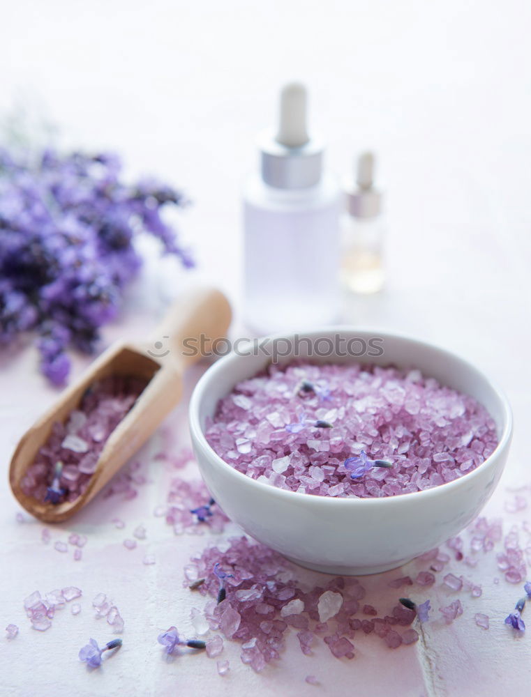 Similar – Image, Stock Photo Blue Lavender Bath Salt for Wellness