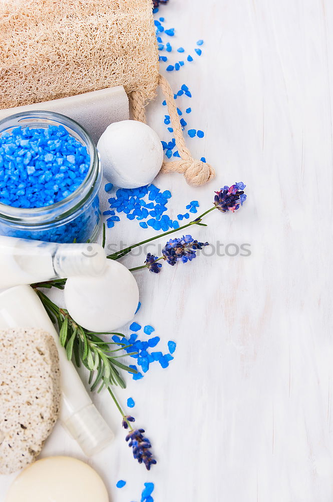 Similar – Image, Stock Photo Wellness set with bath salt and lavender