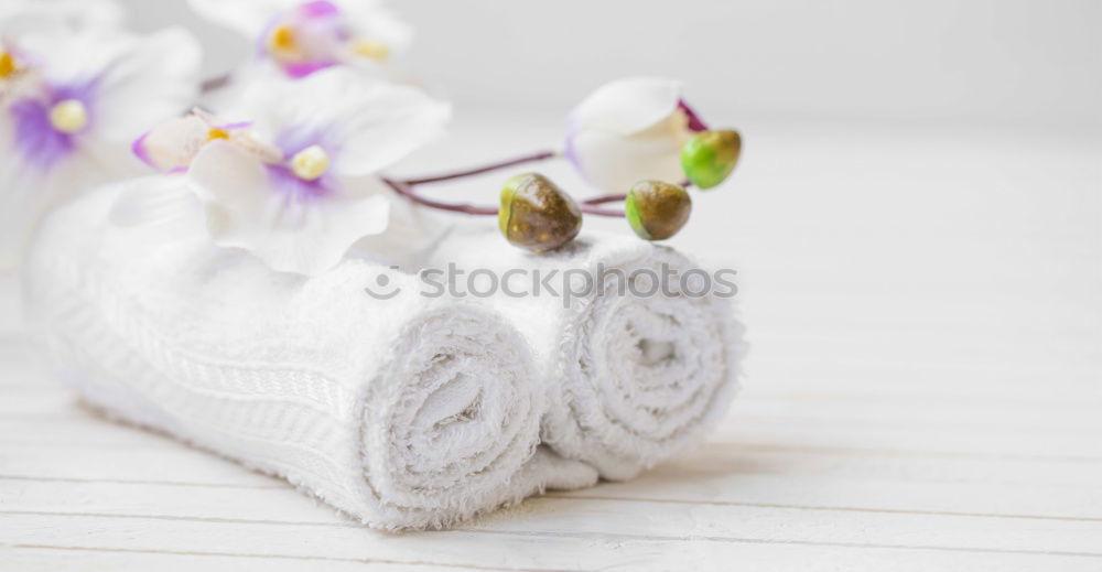 Similar – Rolled up white spa towels