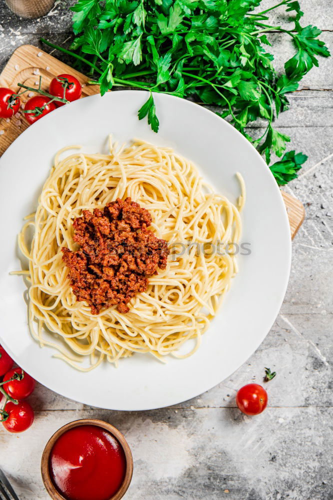 Similar – Image, Stock Photo Lunch with Spaghetti Food