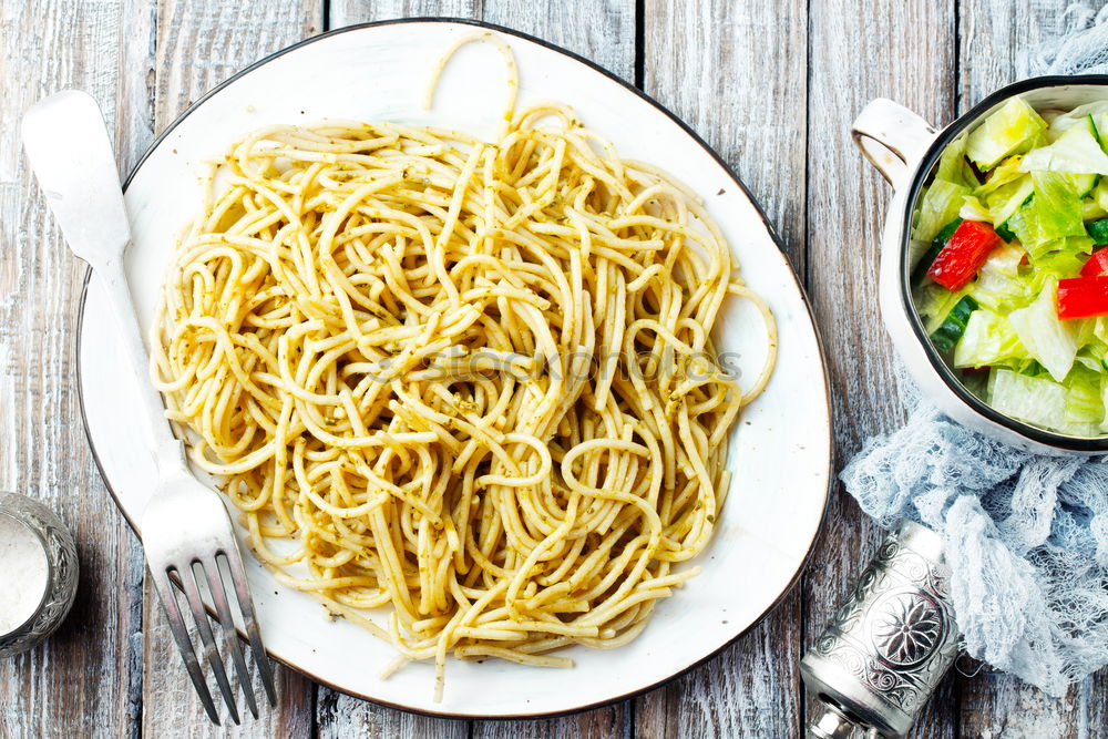 Similar – Image, Stock Photo Lunch with Spaghetti Food