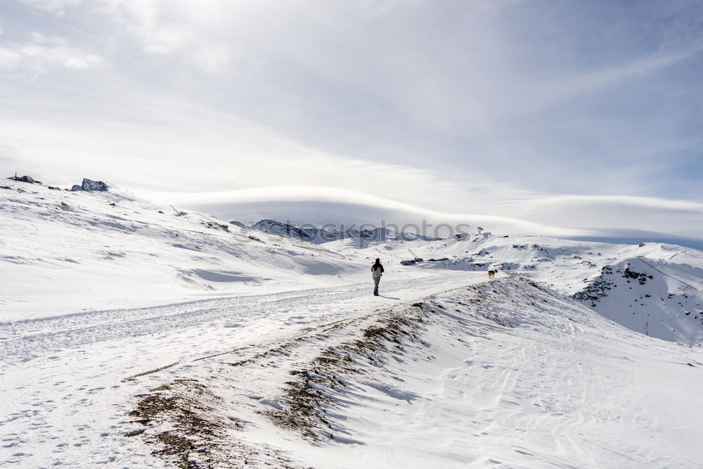 Similar – Two people in beautiful winter mountains