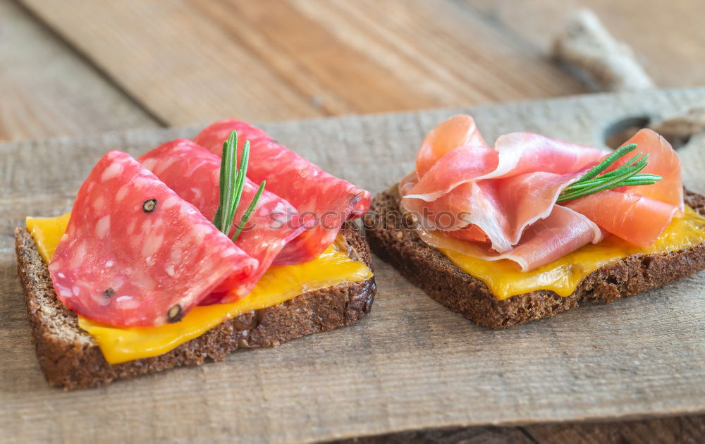 Similar – Image, Stock Photo Crispbread with ham Food