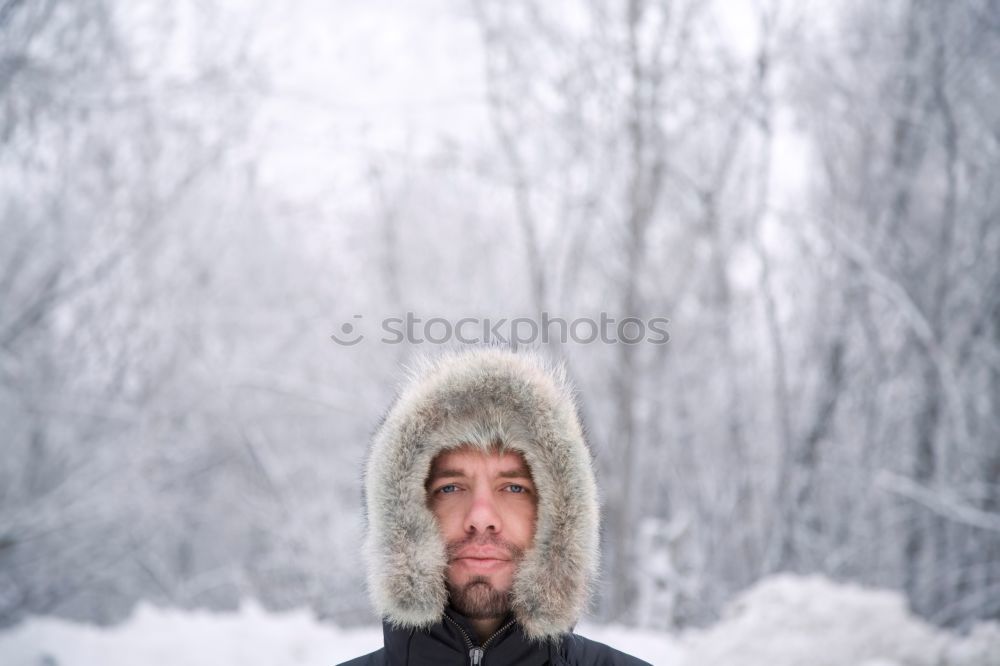 Similar – Image, Stock Photo Young and attractive man enjoying a snowy winter day